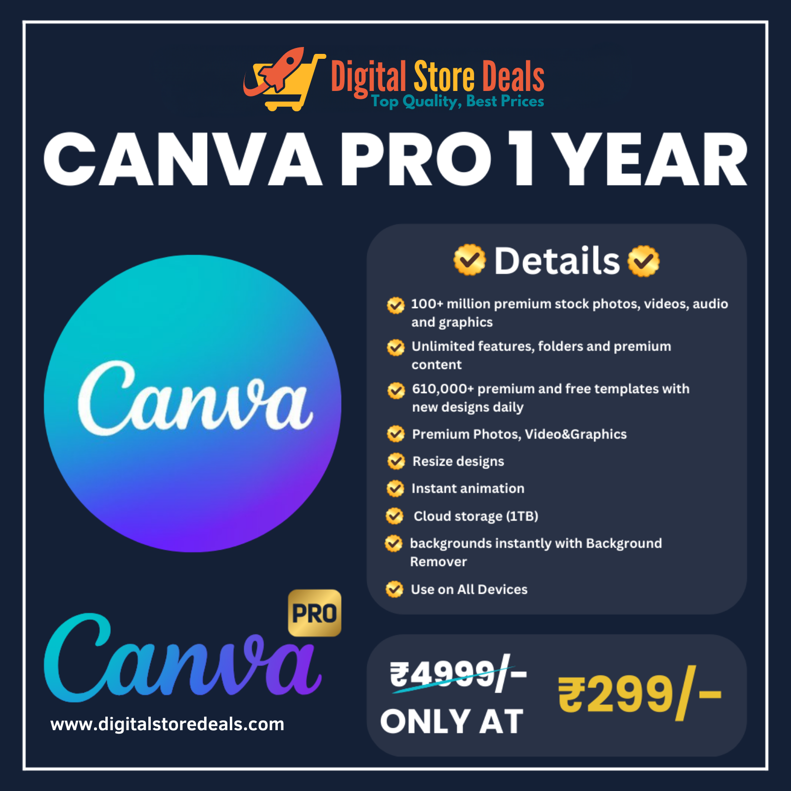 Canva Pro for 1 Year -Digital Store Deals