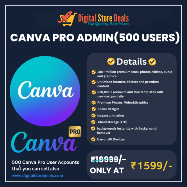 Canva Pro Admin Panel - Digital Store Deals