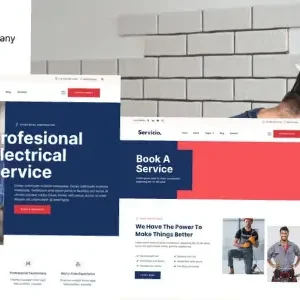 Servicio – Electrician & Electrical Services Template Kit - DigitalStoreDeals.com