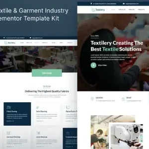 Textilery – Textile & Garment Industry Elementor Template Kit - DigitalStoreDeals.com