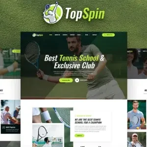 TopSpin – Tennis School & Sports Club Elementor Template Kit - DigitalStoreDeals.com