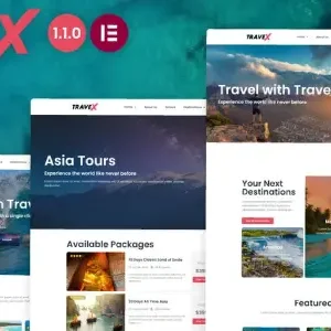 TraveX – Travel & Tour Agency Elementor Template Kit - DigitalStoreDeals.com