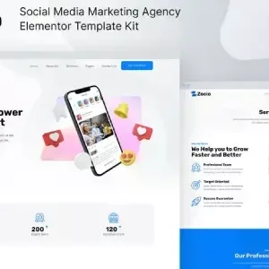 Zocio – Social Media Marketing Agency Elementor Template Kit - DigitalStoreDeals.com